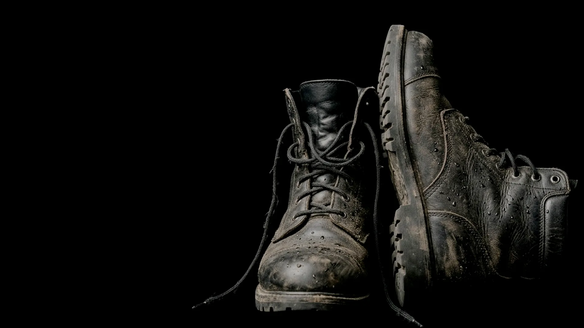 Botines de seguridad gastados