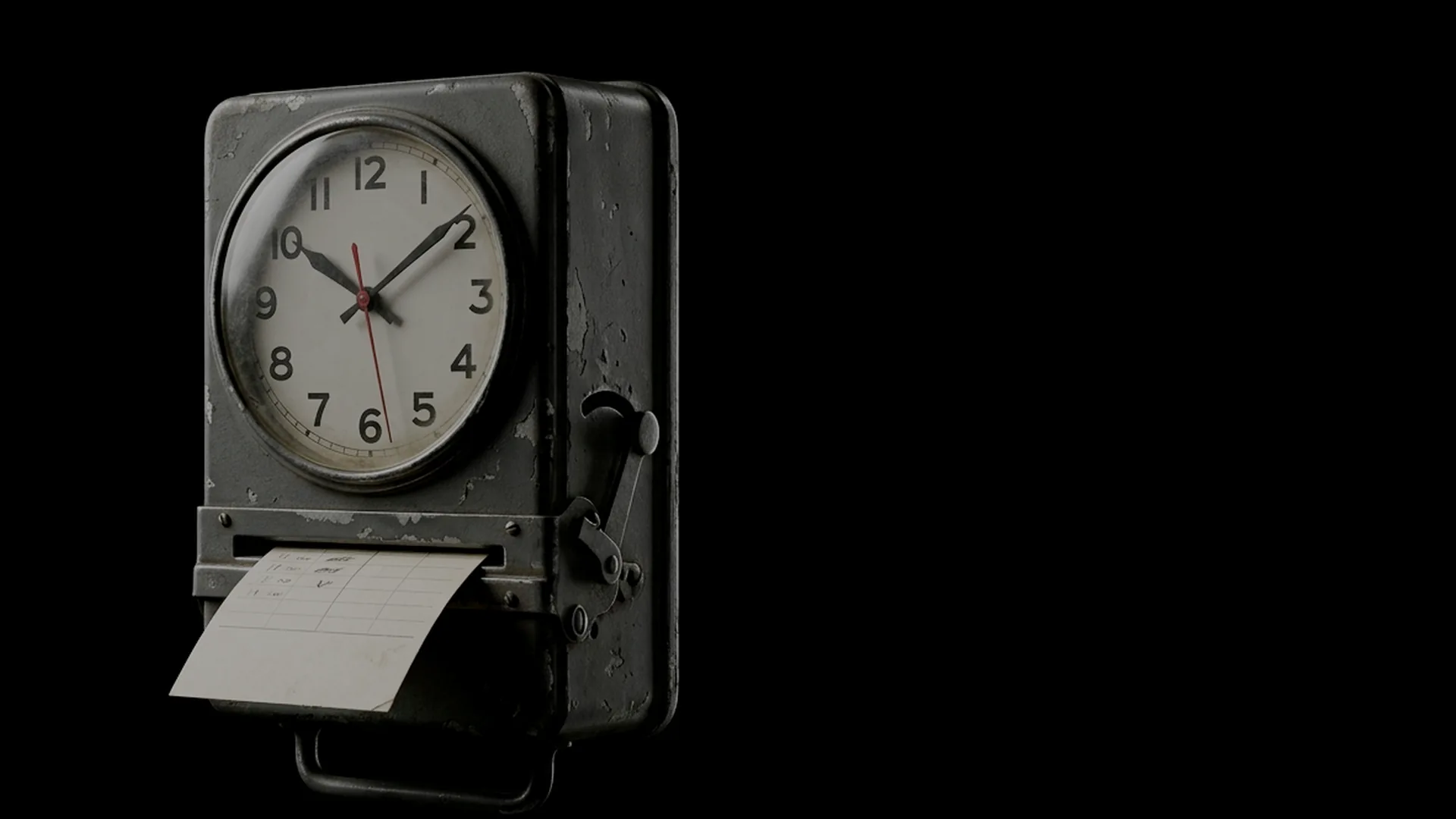Reloj fichador de fábrica con una tarjeta